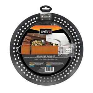 Mr. Bar-B-Q Grilling Skillet w/ Removable Handle Non-Stick Surface - Black